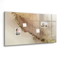 Tulup Whitebord - Gouden marmer - 120 x 60 cm - Geel Memo Bord - Gratis 5 Sterke Magneten + Whiteboard Marker & Wisser - Organizer Muur - Memobord Magnetisch - Organiseer Je Bureau