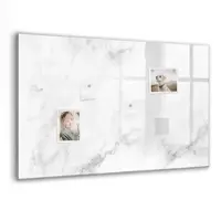 Tulup Whitebord - Marmer - 90 x 60 cm - Wit Magnetisch Bord - Gratis 5 Sterke Magneten + Whiteboard Marker & Wisser - Industrieel Wandbord - Memobord Magnetisch - Ideeënbord Thuiswerkplek
