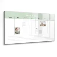 Tulup Whitebord - Weekkalenderplanner - 120 x 60 cm - Groente Memobord Glas - Gratis 5 Sterke Magneten + Whiteboard Marker & Wisser - Industrieel Wandbord - Magnetisch Wandbord - Productiviteit Tools