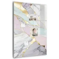 Tulup Whitebord - Decoratief marmer - 70 x 100 cm - Veelkleurig Memobord Keuken - Gratis 5 Sterke Magneten + Whiteboard Marker & Wisser - Moderne Wanddecoratie - Magnet Board - Notitiebord Werkplek