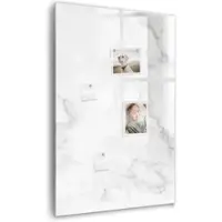 Tulup Whitebord - Glad marmer - 60 x 90 cm - Grijs Magnetisch Bord - Gratis 5 Sterke Magneten + Whiteboard Marker & Wisser - Stylish Memo Board - Magnetisch Bord Kind - Organiseer Je Bureau