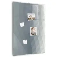 Tulup Whitebord - Abstracte grijze golven - 70 x 100 cm - Grijs Magnetisch Bord - Gratis 5 Sterke Magneten + Whiteboard Marker & Wisser - Stylish Memo Board - Memo Bord - Organiseer Je Bureau