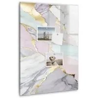 Tulup Whitebord - Decoratief marmer - 40 x 60 cm - Veelkleurig Magnetisch Bord Kind - Gratis 5 Sterke Magneten + Whiteboard Marker & Wisser - Design Memobord - Magnet Board - Productiviteit Tools
