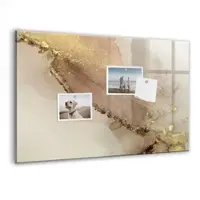 Tulup Whitebord - Gouden marmer - 60 x 40 cm - Geel Magnetic Board - Gratis 5 Sterke Magneten + Whiteboard Marker & Wisser - Moderne Wanddecoratie - Magnetisch Bord - Organiseer Je Bureau