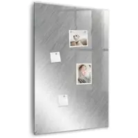 Tulup Whitebord - Metaalflits - 60 x 90 cm - Grijs Magnet Board - Gratis 5 Sterke Magneten + Whiteboard Marker & Wisser - Moderne Wanddecoratie - Magnetisch Memobord - Planning Muur