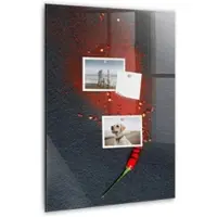 Tulup Whitebord - Paprikapoeder - 40 x 60 cm - Rood Magnetisch Wandbord - Gratis 5 Sterke Magneten + Whiteboard Marker & Wisser - Wanddecoratie Kantoor - Memobord Glas - Inspiratiebord Kantoor