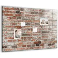 Tulup Whitebord - bakstenen muur - 100 x 70 cm - Bruin Memo Bord - Gratis 5 Sterke Magneten + Whiteboard Marker & Wisser - Wanddecoratie Kantoor - Magneetbord Rechthoekig - Inspiratiebord Kantoor