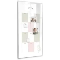Tulup Whitebord - Jaarplanner - 60 x 120 cm - Wit Magnetisch Bord - Gratis 5 Sterke Magneten + Whiteboard Marker & Wisser - Scandinavisch Design Bord - Magneetbord Keuken - Planning Muur