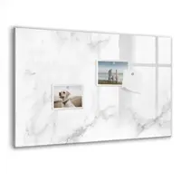 Tulup Whitebord - Marmer - 60 x 40 cm - Wit Magnet Board - Gratis 5 Sterke Magneten + Whiteboard Marker & Wisser - Decoratief Magnetisch Bord - Memo Magneetbord - Ideeënbord Thuiswerkplek