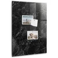 Tulup Whitebord - Mat donker marmer - 40 x 60 cm - Zwart Foto Magneetbord - Gratis 5 Sterke Magneten + Whiteboard Marker & Wisser - Organizer Muur - Magnetisch Wandbord - Planning Muur