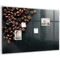 Tulup Whitebord - Groene koffiebonen - 100 x 70 cm - Bruin Memo Magneetbord - Gratis 5 Sterke Magneten + Whiteboard Marker & Wisser - Organizer Muur - Magnetic Board - Planning Muur