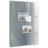 Tulup Whitebord - Abstracte grijze golven - 40 x 60 cm - Grijs Magnetic Board - Gratis 5 Sterke Magneten + Whiteboard Marker & Wisser - Design Memobord - Magneetbord Design - Inspiratiebord Kantoor