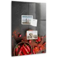Tulup Whitebord - Gemalen paprika - 40 x 60 cm - Rood Memo Magneetbord - Gratis 5 Sterke Magneten + Whiteboard Marker & Wisser - Minimalistisch Prikbord - Magneetbord Muur - Organiseer Je Bureau