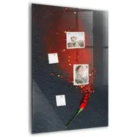 Tulup Whitebord - Paprikapoeder - 70 x 100 cm - Rood Magneetbord Keuken - Gratis 5 Sterke Magneten + Whiteboard Marker & Wisser - Scandinavisch Design Bord - Memobord Keuken - Organiseer Je Bureau