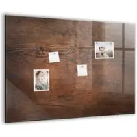 Tulup Whitebord - Rustiek oud hout - 100 x 70 cm - Bruin Magneetbord Rechthoekig - Gratis 5 Sterke Magneten + Whiteboard Marker & Wisser - Stylish Memo Board - Magneetbord Foto - Notitiebord Werkplek