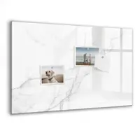 Tulup Whitebord - Decoratief licht marmer - 60 x 40 cm - Wit Memo Bord - Gratis 5 Sterke Magneten + Whiteboard Marker & Wisser - Moderne Wanddecoratie - Foto Magneetbord - Planning Muur
