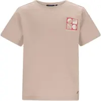 Like Flo Boys T-shirt met backprint beige Jongens Katoen Ronde hals Backprint - maat 122/128