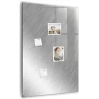 Tulup Whitebord - Metaalflits - 70 x 100 cm - Grijs Memobord Keuken - Gratis 5 Sterke Magneten + Whiteboard Marker & Wisser - Stylish Memo Board - Magnetisch Memobord - Notitiebord Werkplek