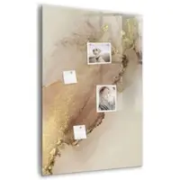 Tulup Whitebord - Glittermarmer - 70 x 100 cm - Beige Memo Bord - Gratis 5 Sterke Magneten + Whiteboard Marker & Wisser - Wanddecoratie Kantoor - Magnetisch Bord Kind - Productiviteit Tools