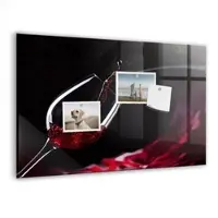 Tulup Whitebord - Wijn - 60 x 40 cm - Rood Memobord Magnetisch - Gratis 5 Sterke Magneten + Whiteboard Marker & Wisser - Stylish Memo Board - Memobord Keuken - Notitiebord Werkplek