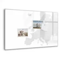 Tulup Whitebord - Kaart van Europa - 60 x 40 cm - Grijs Memo Magneetbord - Gratis 5 Sterke Magneten + Whiteboard Marker & Wisser - Scandinavisch Design Bord - Memo Bord - Planning Muur