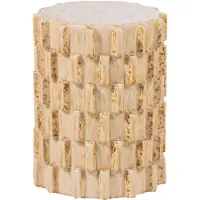 Woood Axu Decoratieve Bijzettafel Ø 35 CM - Keramiek - Zand - 45x35x35