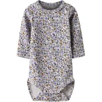 Name it BABY gebloemde romper lila gebreid Paars Meisjes Stretchkatoen Ronde hals - maat 56