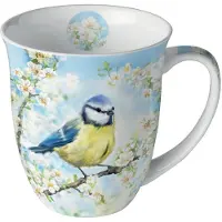 Ambiente Mok 0.4 L Blossom Time Wit wit Aardewerk Beker