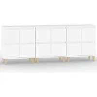 vidaXL Dressoirs 3 st 60x35x70 cm bewerkt hout wit