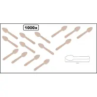 TakeAware 1000x Houten koffie lepel 110mm FSC 100% BIO - Koffie drank thee koffielepel