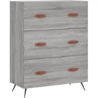 vidaXL Hoge kast 69,5x34x180 cm bewerkt hout grijs sonoma eikenkleurig