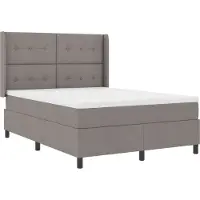 vidaXL LED Box Spring Bed met hoofdeinde Taupe 160 x 200 cm Stof