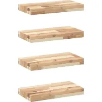 vidaXL Wandschappen 4 st zwevend 40x20x4 cm onbehandeld acaciahout