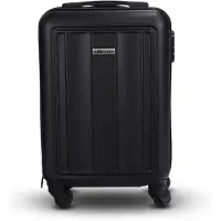 Leonardo Handbagage Koffer 52x35,5x20 - 30 Liter - Reiskoffer met Cijferslot en Wielen - Lichtgewicht - Sterk ABS Materiaal - Trolley op Wieltjes - Reizen - Travel - 18 Inch - Zwart -