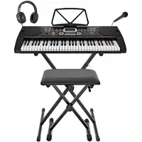 Gear4Music MK-2000 61-key Portable Keyboard by Stand Pack