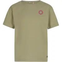 Like Flo Young T-shirt met backprint olijfgroen Meisjes Katoen Ronde hals - maat 128