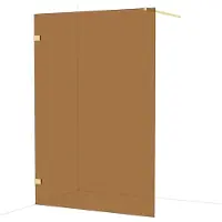 Maxaro Diamond Inloopdouche | 140 cm Glanzend lichtgoud Bronsglas Vaste wand
