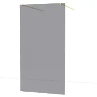 Maxaro Diamond Inloopdouche | 110 cm Glanzend lichtgoud Rookglas Vrijstaande wand