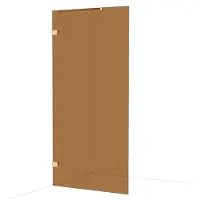 Maxaro Diamond Inloopdouche | 100 cm Glanzend lichtgoud Bronsglas Vaste wand