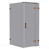 Maxaro Diamond Douchecabine | 120x90 cm Glanzend koper Rookglas Draaideur Rechthoek
