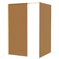 Maxaro Diamond Inloopdouche | 120x90 cm Glanzend lichtgoud Bronsglas 2 vaste wanden