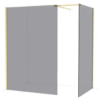 Maxaro Diamond Inloopdouche | 140x110 cm Glanzend lichtgoud Rookglas 2 vaste wanden