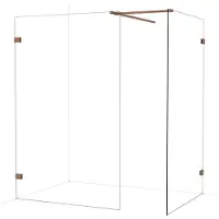 Maxaro Diamond Inloopdouche | 130x120 cm Glanzend koper Helder glas 2 vaste wanden
