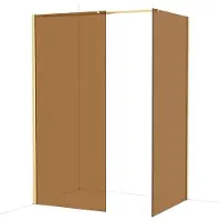 Maxaro Diamond Inloopdouche | 100x90 cm Glanzend lichtgoud Bronsglas 2 vaste wanden