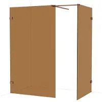 Maxaro Diamond Inloopdouche | 120x100 cm Glanzend koper Bronsglas 2 vaste wanden
