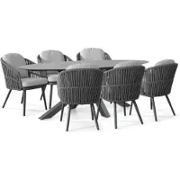 Santika Furniture Santika Marani/Ellisse 240x107 cm dining tuinset 7-delig
