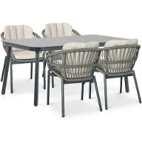 De Laan Malaga/Tavano 160x90 cm dining tuinset 5-delig