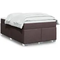 vidaXL Boxspring met matras stof donkerbruin 120x190 cm