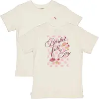 QPI T-shirt met backprint ecru Meisjes Katoen Ronde hals Backprint - maat 122/128