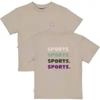 QPI T-shirt met backprint taupe Bruin Jongens Katoen Ronde hals Backprint - maat 86